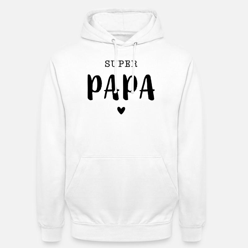 Super Papa mit Herz - Unisex Hoodie - Weiß