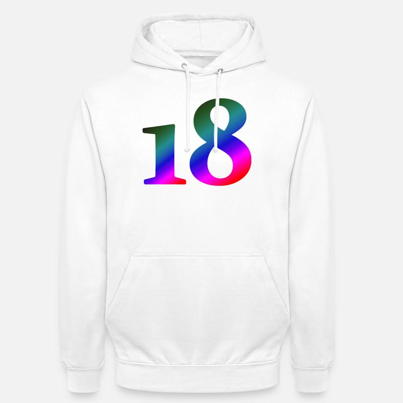 18, bunter farbverlauf, schenken - Unisex Hoodie - Weiß