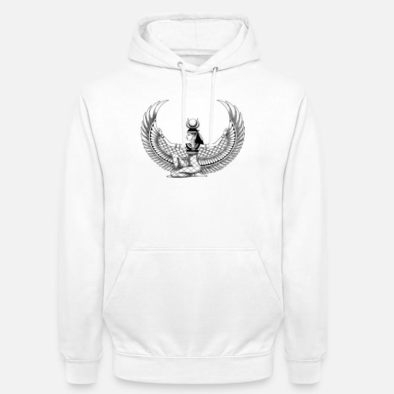 Dessin égyptien déesse Isis Égypte - Sweat-shirt à capuche unisexe - blanc