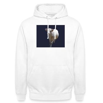 vache vache laitiere - Sweat-shirt à capuche unisexe - blanc - Devant - AI Model Male 185 dark (185cm) & AI Model Female 172 dark (172cm)