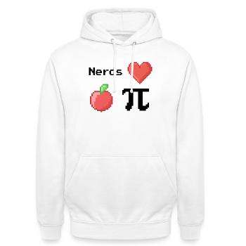 Les nerds adorent Apple Pi Pi Dictons Math S Pixel - Sweat-shirt à capuche unisexe - blanc - Devant - AI Model Male 185 dark (185cm) & AI Model Female 172 dark (172cm)