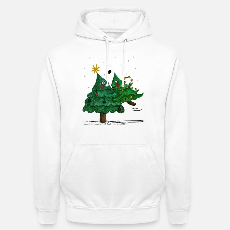 De jolis sapins de Noël - Sweat-shirt à capuche unisexe - blanc