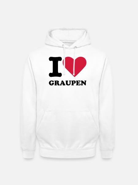 Stromberg Mit Spruch I Love Graupen - Unisex Hoodie - Weiß