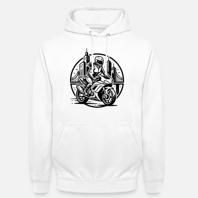 Biker, der auf ein Abenteuer geht - Unisex Hoodie - Weiß