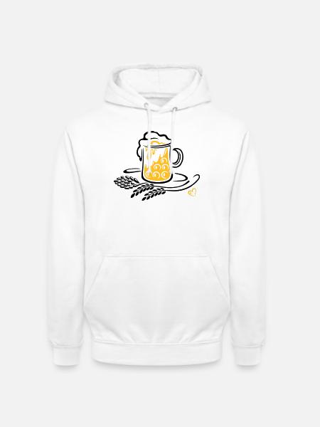 Beer Beer Mug Hops Wheat - Unisex Hoodie - white