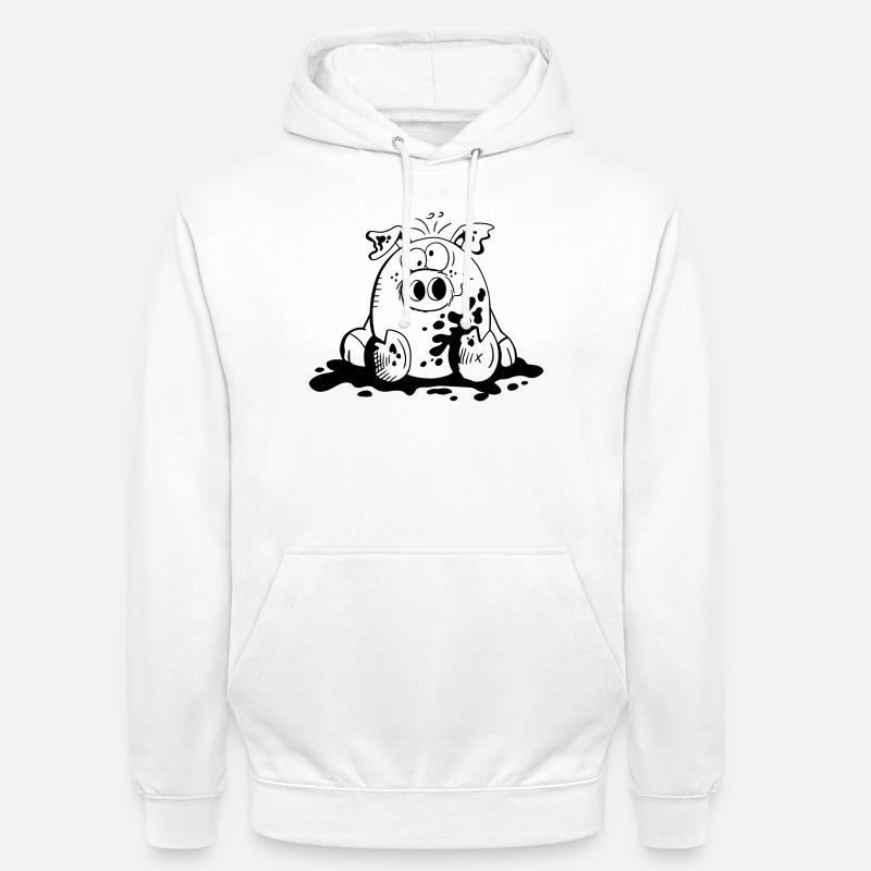 Cochon dans la boue - Cochons - Cadeau - Sweat-shirt à capuche unisexe - blanc