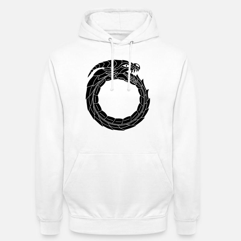 Dragon noir dévoreur - Sweat-shirt à capuche unisexe - blanc