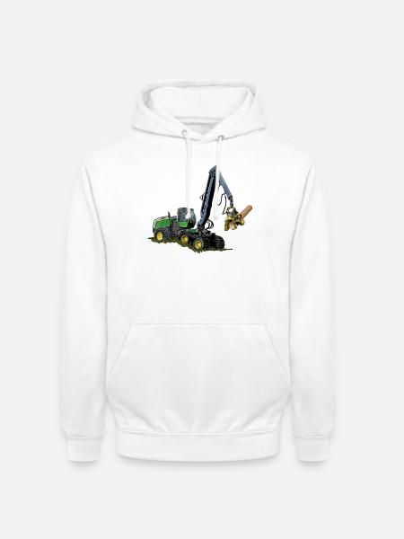 Moissonneuse-batteuse, Moissonneuse-batteuse - Sweat-shirt à capuche unisexe - blanc