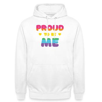 LGBTQ+ Pride to Be Me - Pride Month - Unisex Hoodie - white - Front - AI Model Male 185 dark (185cm) & AI Model Female 172 dark (172cm)