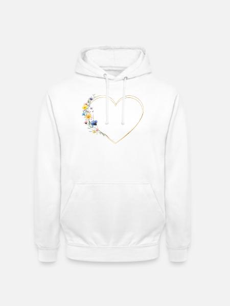 Hart & Wilde Bloemen Aanpasbaar - Uniseks hoodie - wit