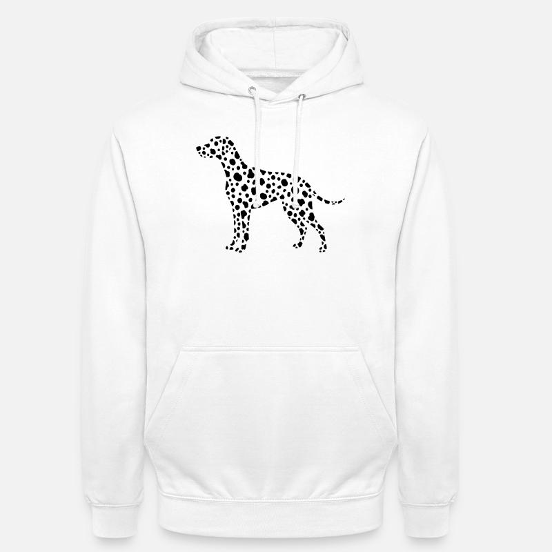 Conception de points de silhouette dalmate - Sweat-shirt à capuche unisexe - blanc