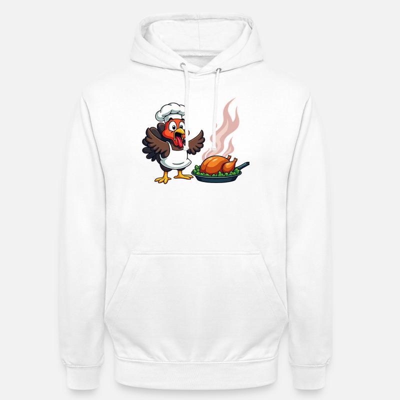 Cuisinier de dinde de Thanksgiving - Sweat-shirt à capuche unisexe - blanc
