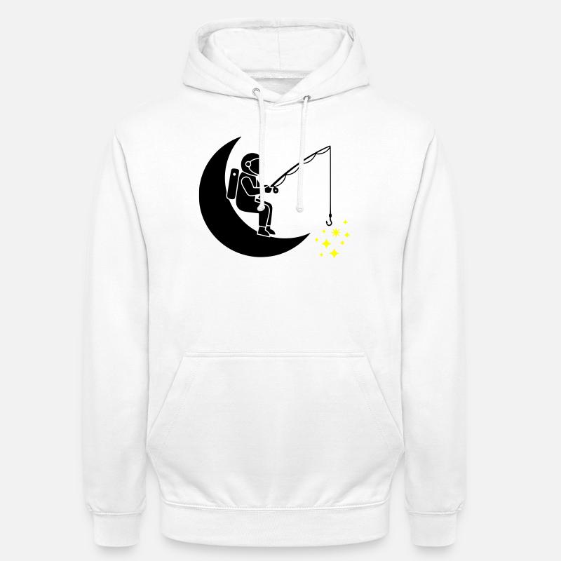 Lune Étoile de pêche pour astronautes - Sweat-shirt à capuche unisexe - blanc