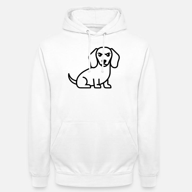 Mauvais Teckel Rond-plan - Sweat-shirt à capuche unisexe - blanc