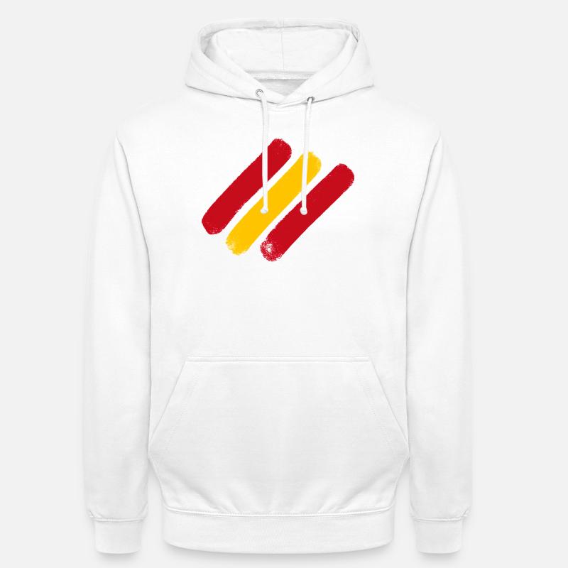 Espagne - Bandes de drapeau - Sweat-shirt à capuche unisexe - blanc