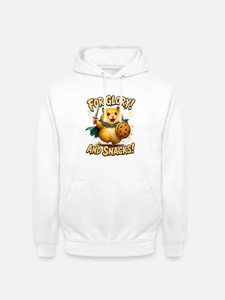 Hamster-Krieger für Ruhm und Snacks - Unisex Hoodie - Weiß