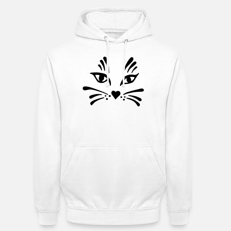tête de chat simplifiée - Sweat-shirt à capuche unisexe - blanc