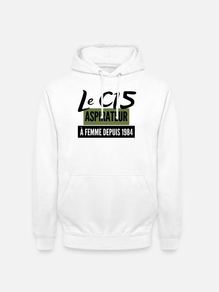 Le c15 aspirateur à femmes cadeau c15 du seigneur - Sweat-shirt à capuche unisexe - blanc