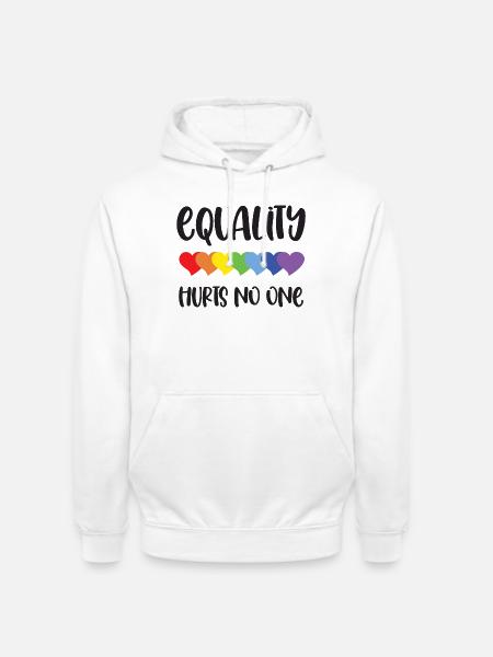 LGBT Pride Month - Ligestilling skader ingen - Hættetrøje unisex - hvid