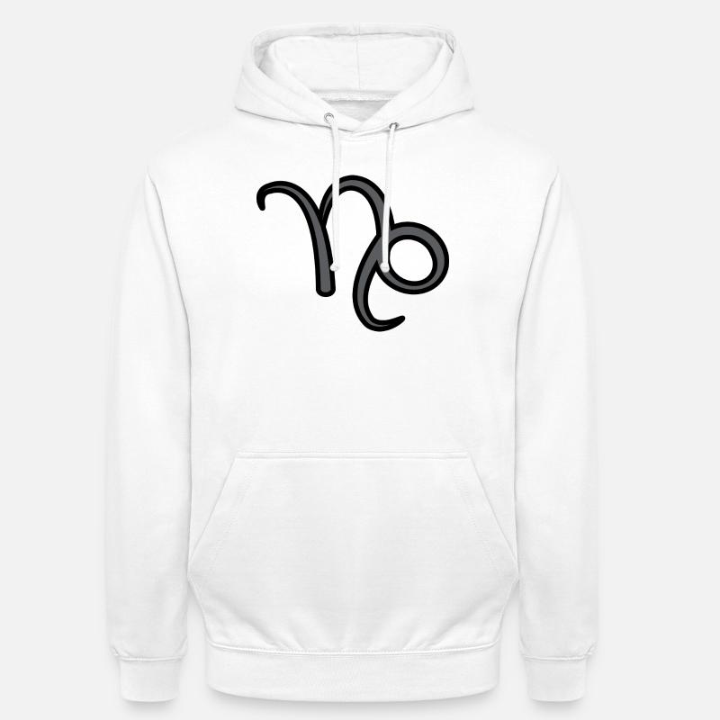 Steinbock Sternzeichen Symbol Schwarz & Grau - Unisex Hoodie - Weiß
