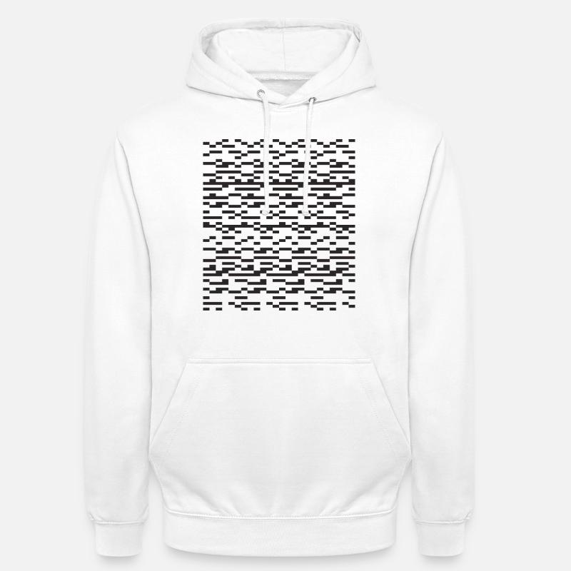 Noir Stripe pixellé Glitch Grid - Sweat-shirt à capuche unisexe - blanc