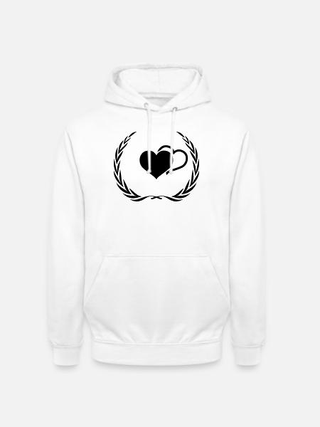 Herzen Symbol Kranz - Unisex Hoodie - Weiß