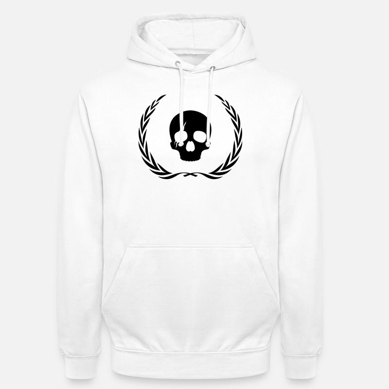 Skeleton Skull Wreath - Unisex Hoodie - white