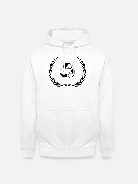Recycling Symbol Wreath - Unisex Hoodie - white