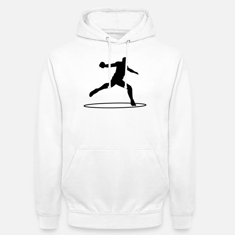 Lanceur de disque - Sweat-shirt à capuche unisexe - blanc