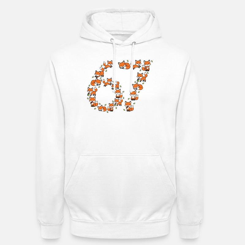 Fox Ring Pattern 67 Meme - Unisex Hoodie - white