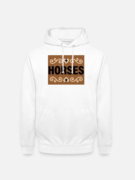 Horses Lettering Retro Riding - Unisex Hoodie - white