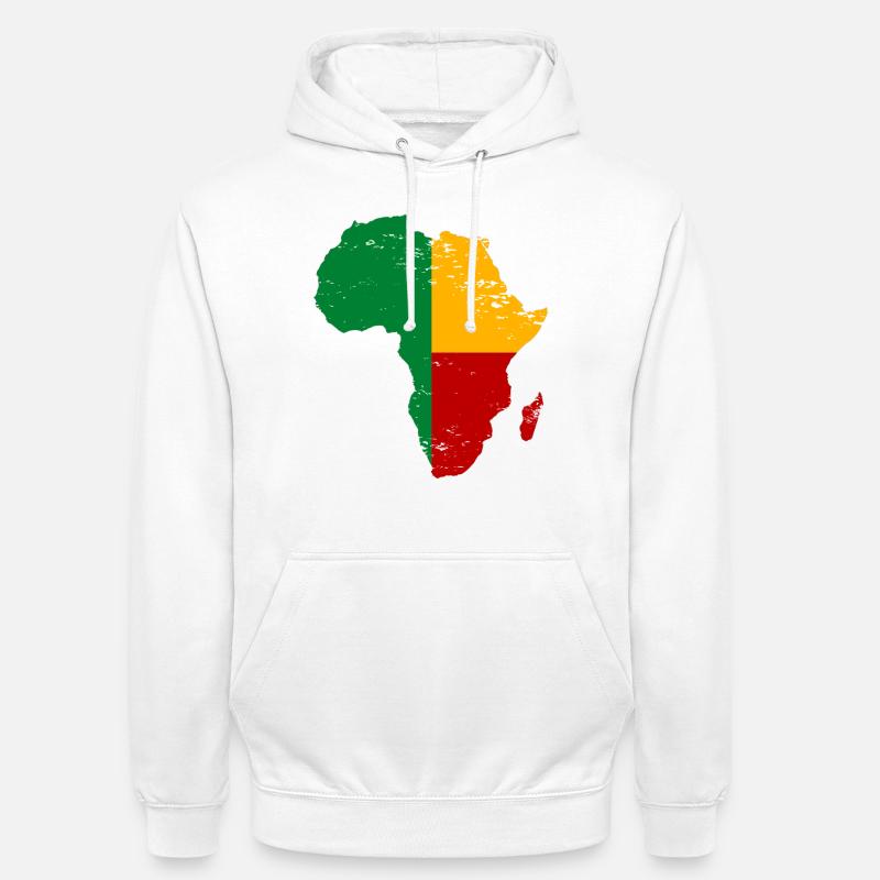 Drapeau du Bénin Afrique utilisé - Sweat-shirt à capuche unisexe - blanc