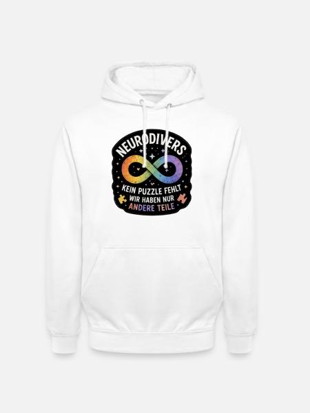 Neurodiversität Unendliche Teile - Unisex Hoodie - Weiß