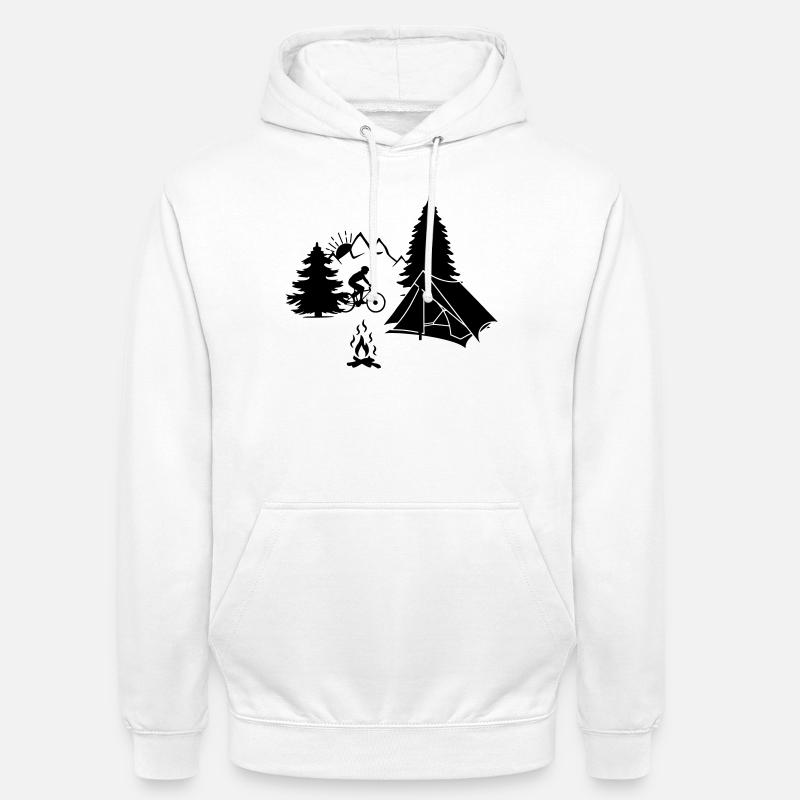 Camping de vacances à vélo - Sweat-shirt à capuche unisexe - blanc