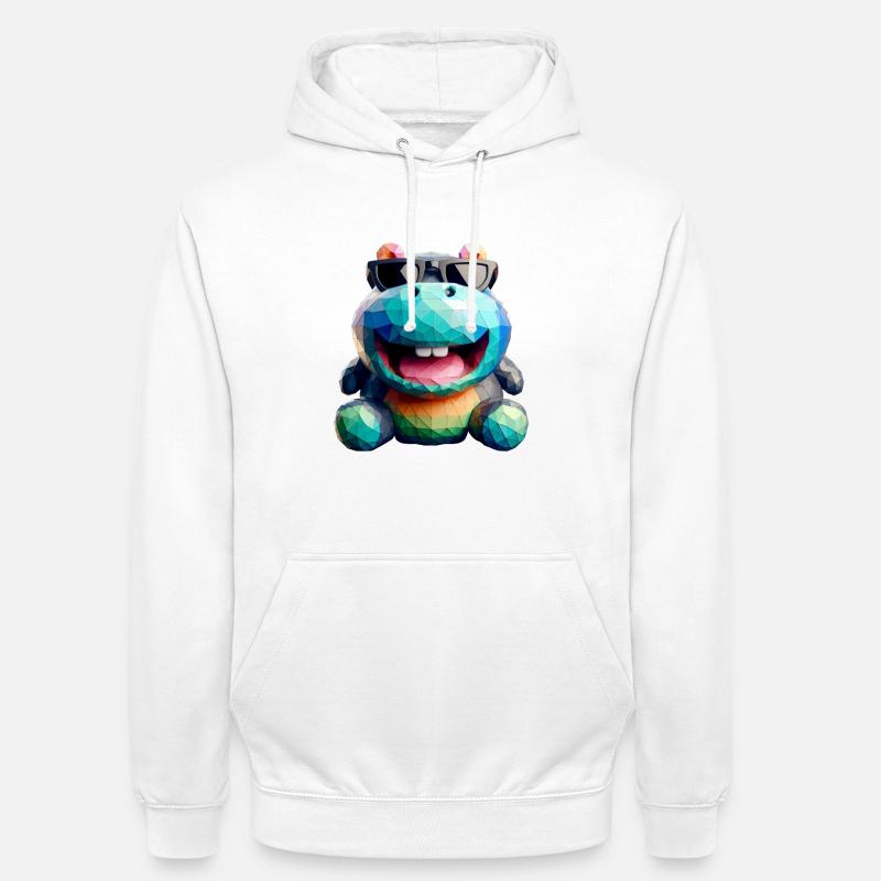 hippo fun - Sweat-shirt à capuche unisexe - blanc