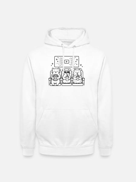 Cats Cinema Line Art - Unisex Hoodie - white