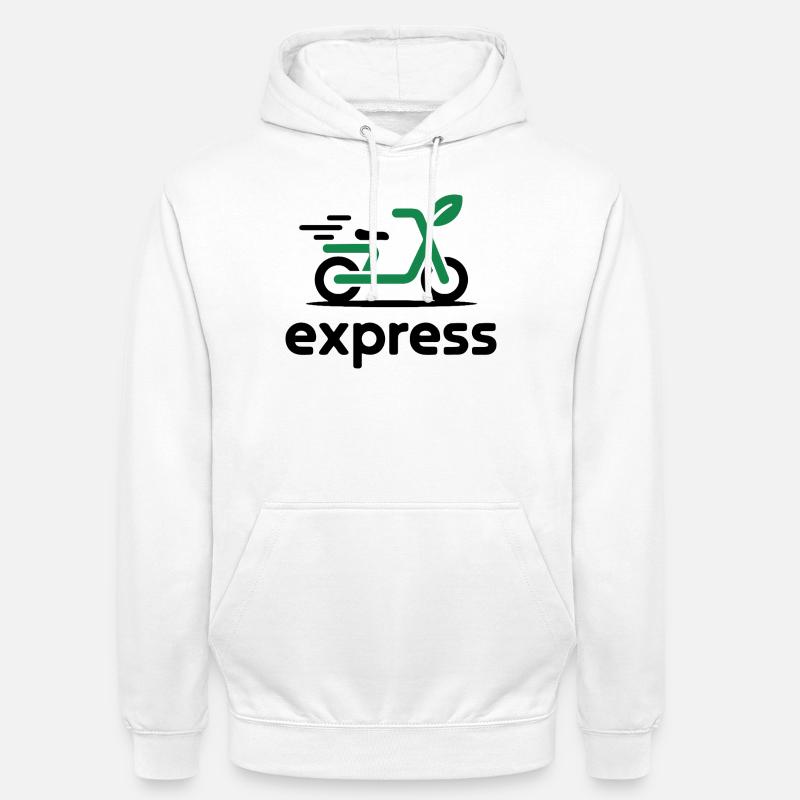 Eco Express Leaf Roller Logo - Unisex Hoodie - Weiß