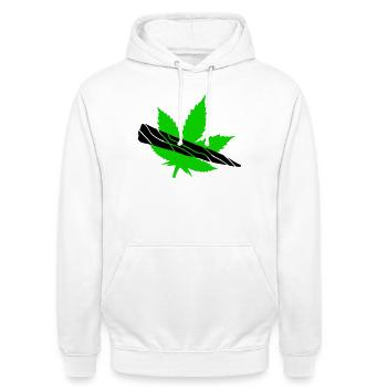Grünes Blatt-Silhouette-Design - Unisex Hoodie - Weiß - Vorne - AI Model Male 185 dark (185cm) & AI Model Female 172 dark (172cm)
