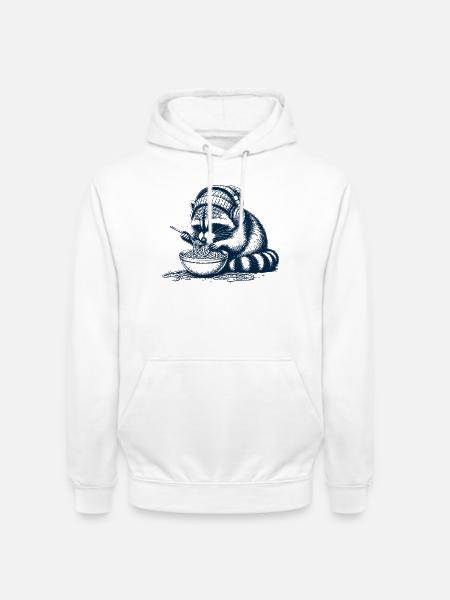 Spaghetti Raccoon - Unisex Hoodie - white