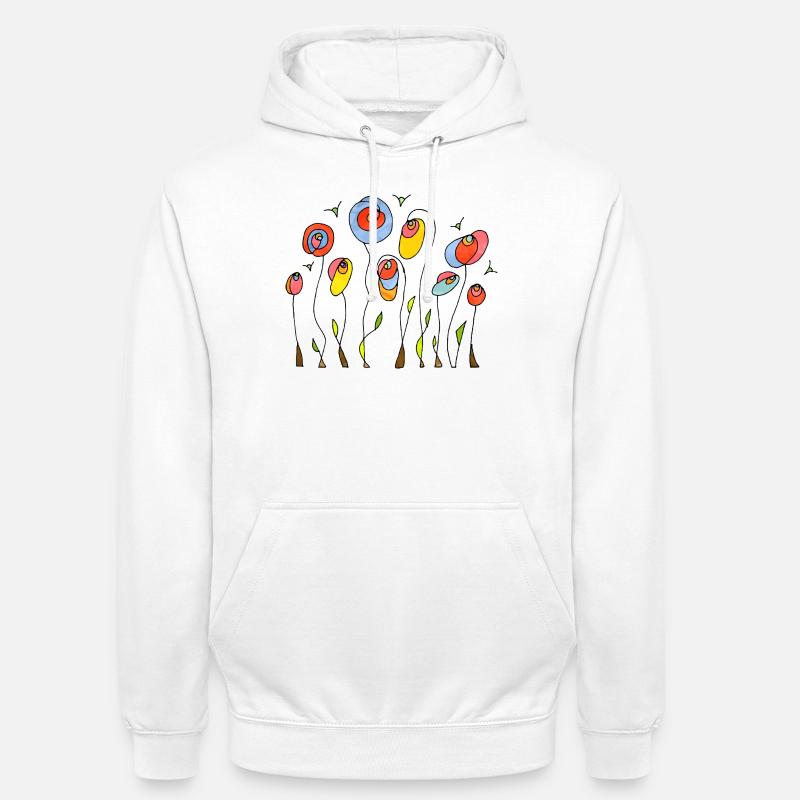 Fleur - Sweat-shirt à capuche unisexe - blanc