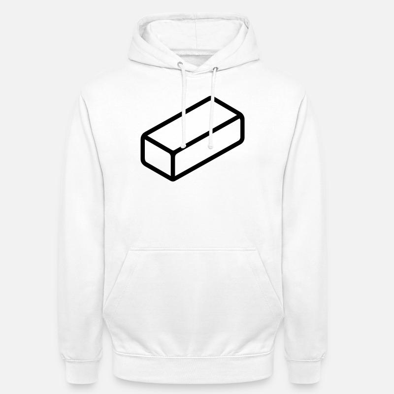brique - Sweat-shirt à capuche unisexe - blanc