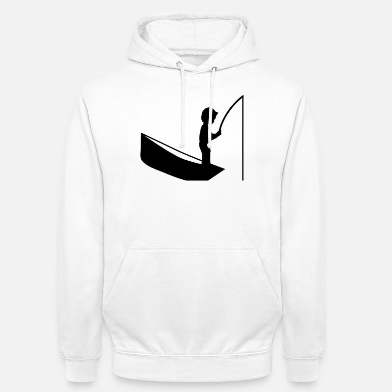 Un garçon avec une pêche - Sweat-shirt à capuche unisexe - blanc
