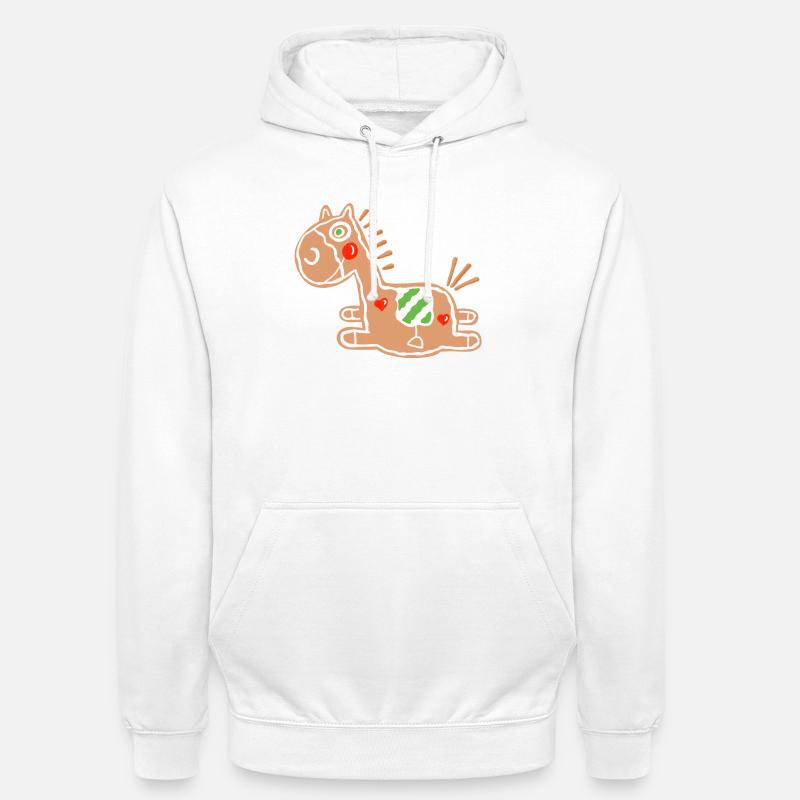 Pfefferkuchen Pferd - Lebkuchen - Backen - Gebäck - Unisex Hoodie - Weiß