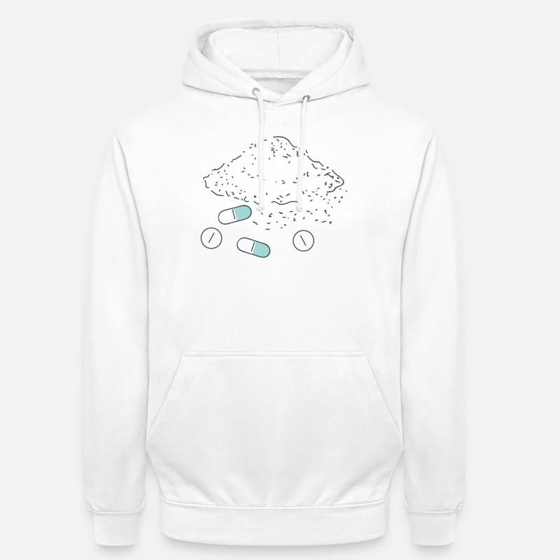 Complément alimentaire Pilules Poudre Comprimés - Sweat-shirt à capuche unisexe - blanc