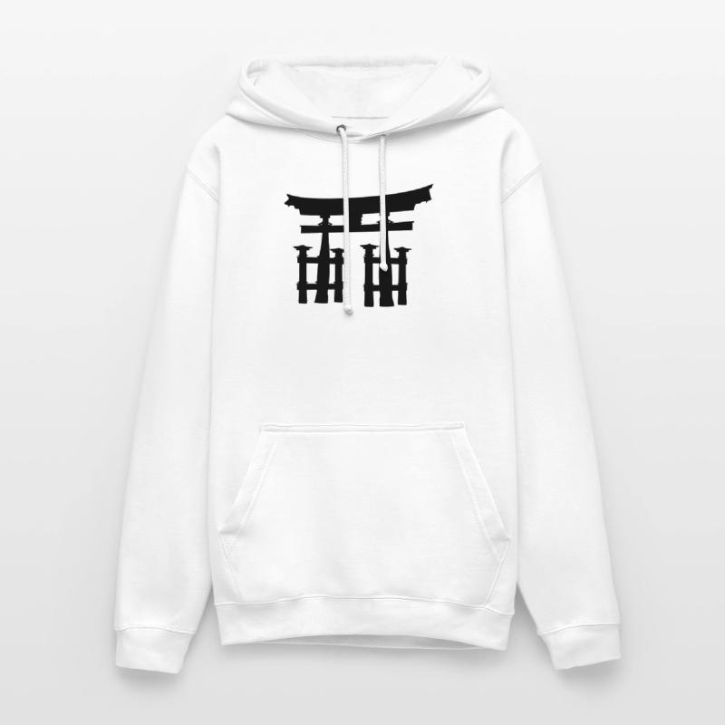 Japanisches Torii oder Tor transparentes Schattenbild Unisex Hoodie
