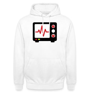 EKG Monitor Herzschlag Medizin - Unisex Hoodie - Weiß - Vorne - AI Model Male 185 dark (185cm) & AI Model Female 172 dark (172cm)