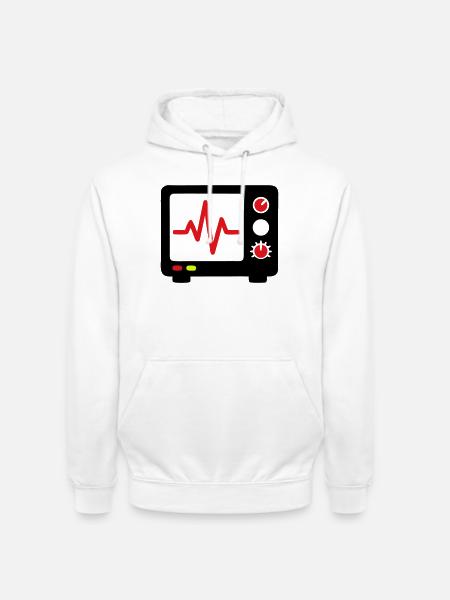 ECG Monitor Heartbeat Medicine - Unisex Hoodie - white
