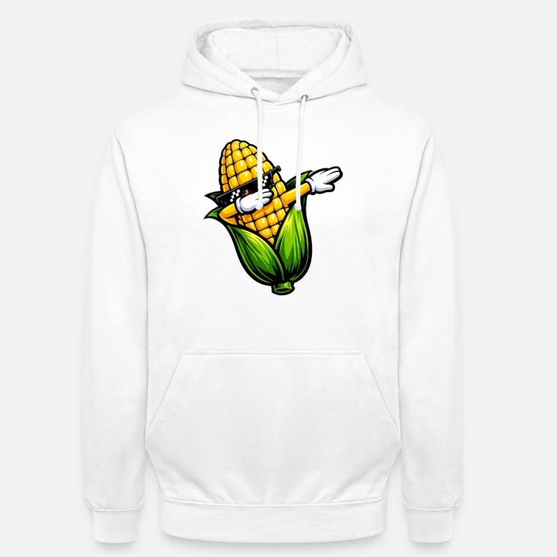 Tamponner le maïs sur l’épi - Sweat-shirt à capuche unisexe - blanc