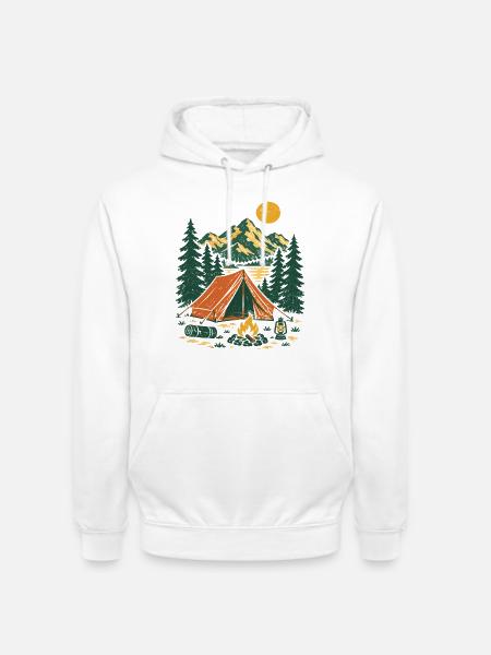 Bergsee Camping Szene - Unisex Hoodie - Weiß