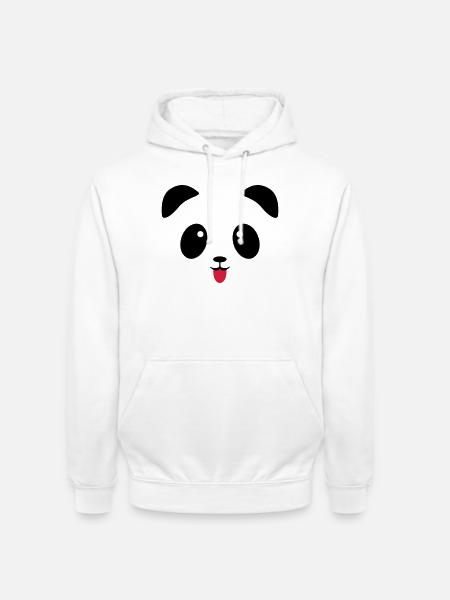 Panda Gesicht Zunge - Unisex Hoodie - Weiß